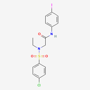molecular formula C16H16ClIN2O3S B3506922 N~2~-[(4-chlorophenyl)sulfonyl]-N~2~-ethyl-N~1~-(4-iodophenyl)glycinamide 