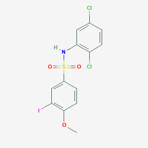 molecular formula C13H10Cl2INO3S B3506923 N-(2,5-dichlorophenyl)-3-iodo-4-methoxybenzenesulfonamide 