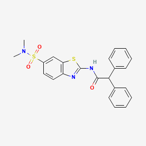molecular formula C23H21N3O3S2 B3506933 N-{6-[(dimethylamino)sulfonyl]-1,3-benzothiazol-2-yl}-2,2-diphenylacetamide 
