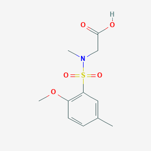 molecular formula C11H15NO5S B3506942 N-[(2-methoxy-5-methylphenyl)sulfonyl]-N-methylglycine 