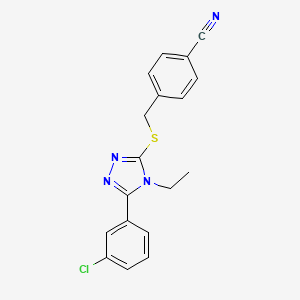 molecular formula C18H15ClN4S B3506945 4-({[5-(3-chlorophenyl)-4-ethyl-4H-1,2,4-triazol-3-yl]thio}methyl)benzonitrile 