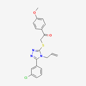 molecular formula C20H18ClN3O2S B3506968 2-{[4-allyl-5-(3-chlorophenyl)-4H-1,2,4-triazol-3-yl]thio}-1-(4-methoxyphenyl)ethanone 
