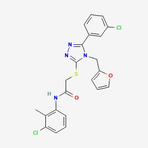 molecular formula C22H18Cl2N4O2S B3506974 N-(3-chloro-2-methylphenyl)-2-{[5-(3-chlorophenyl)-4-(2-furylmethyl)-4H-1,2,4-triazol-3-yl]thio}acetamide 