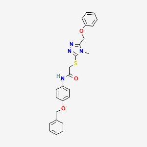 molecular formula C25H24N4O3S B3506980 N-[4-(benzyloxy)phenyl]-2-{[4-methyl-5-(phenoxymethyl)-4H-1,2,4-triazol-3-yl]thio}acetamide 