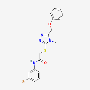 molecular formula C18H17BrN4O2S B3506988 N-(3-bromophenyl)-2-{[4-methyl-5-(phenoxymethyl)-4H-1,2,4-triazol-3-yl]thio}acetamide 