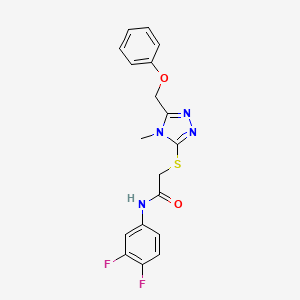 molecular formula C18H16F2N4O2S B3506993 N-(3,4-difluorophenyl)-2-{[4-methyl-5-(phenoxymethyl)-4H-1,2,4-triazol-3-yl]thio}acetamide 