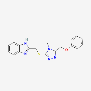 molecular formula C18H17N5OS B3507003 2-({[4-methyl-5-(phenoxymethyl)-4H-1,2,4-triazol-3-yl]thio}methyl)-1H-benzimidazole 