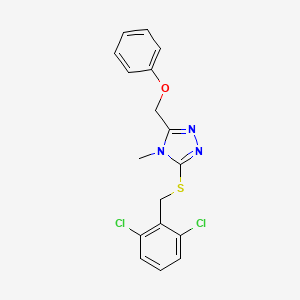 molecular formula C17H15Cl2N3OS B3507010 3-[(2,6-dichlorobenzyl)thio]-4-methyl-5-(phenoxymethyl)-4H-1,2,4-triazole 