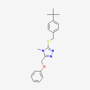 molecular formula C21H25N3OS B3507012 3-[(4-tert-butylbenzyl)thio]-4-methyl-5-(phenoxymethyl)-4H-1,2,4-triazole 