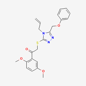 molecular formula C22H23N3O4S B3507027 2-{[4-allyl-5-(phenoxymethyl)-4H-1,2,4-triazol-3-yl]thio}-1-(2,5-dimethoxyphenyl)ethanone 