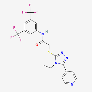 molecular formula C19H15F6N5OS B3507063 N-[3,5-bis(trifluoromethyl)phenyl]-2-{[4-ethyl-5-(4-pyridinyl)-4H-1,2,4-triazol-3-yl]thio}acetamide 