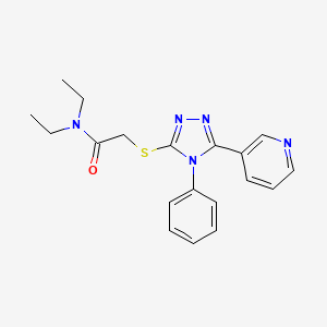 molecular formula C19H21N5OS B3507089 N,N-diethyl-2-{[4-phenyl-5-(3-pyridinyl)-4H-1,2,4-triazol-3-yl]thio}acetamide 