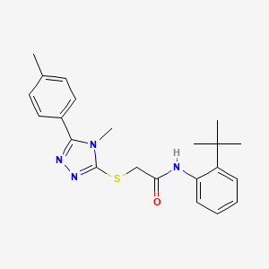 molecular formula C22H26N4OS B3507097 N-(2-tert-butylphenyl)-2-{[4-methyl-5-(4-methylphenyl)-4H-1,2,4-triazol-3-yl]thio}acetamide 