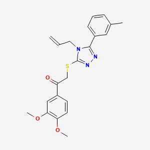 molecular formula C22H23N3O3S B3507103 2-{[4-allyl-5-(3-methylphenyl)-4H-1,2,4-triazol-3-yl]thio}-1-(3,4-dimethoxyphenyl)ethanone 