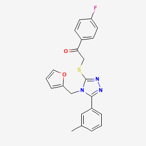 molecular formula C22H18FN3O2S B3507109 1-(4-fluorophenyl)-2-{[4-(2-furylmethyl)-5-(3-methylphenyl)-4H-1,2,4-triazol-3-yl]thio}ethanone 