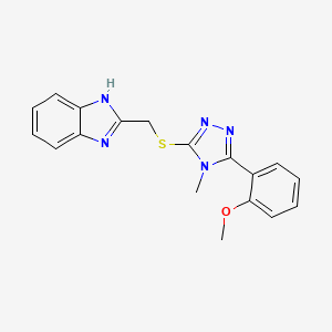 molecular formula C18H17N5OS B3507120 2-({[5-(2-methoxyphenyl)-4-methyl-4H-1,2,4-triazol-3-yl]thio}methyl)-1H-benzimidazole 