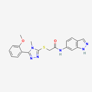 molecular formula C19H18N6O2S B3507121 N-1H-indazol-6-yl-2-{[5-(2-methoxyphenyl)-4-methyl-4H-1,2,4-triazol-3-yl]thio}acetamide 