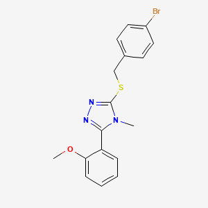 molecular formula C17H16BrN3OS B3507127 3-[(4-bromobenzyl)thio]-5-(2-methoxyphenyl)-4-methyl-4H-1,2,4-triazole 