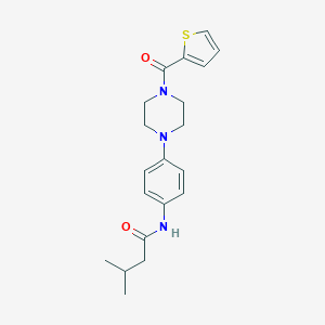 molecular formula C20H25N3O2S B350714 3-methyl-N-[4-[4-(thiophene-2-carbonyl)piperazin-1-yl]phenyl]butanamide CAS No. 674815-89-5