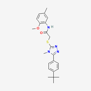 molecular formula C23H28N4O2S B3507142 2-{[5-(4-tert-butylphenyl)-4-methyl-4H-1,2,4-triazol-3-yl]thio}-N-(2-methoxy-5-methylphenyl)acetamide 