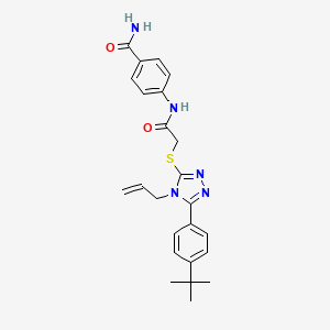 molecular formula C24H27N5O2S B3507155 4-[({[4-allyl-5-(4-tert-butylphenyl)-4H-1,2,4-triazol-3-yl]thio}acetyl)amino]benzamide 