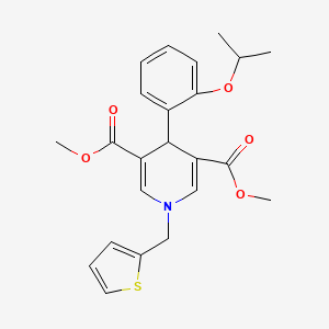molecular formula C23H25NO5S B3507170 dimethyl 4-(2-isopropoxyphenyl)-1-(2-thienylmethyl)-1,4-dihydro-3,5-pyridinedicarboxylate 