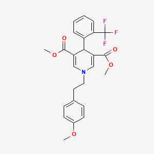 molecular formula C25H24F3NO5 B3507172 dimethyl 1-[2-(4-methoxyphenyl)ethyl]-4-[2-(trifluoromethyl)phenyl]-1,4-dihydro-3,5-pyridinedicarboxylate 