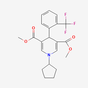 molecular formula C21H22F3NO4 B3507180 dimethyl 1-cyclopentyl-4-[2-(trifluoromethyl)phenyl]-1,4-dihydro-3,5-pyridinedicarboxylate 