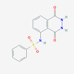 molecular formula C14H11N3O4S B3507195 N-(1,4-dioxo-1,2,3,4-tetrahydro-5-phthalazinyl)benzenesulfonamide 