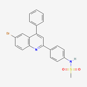molecular formula C22H17BrN2O2S B3507198 N-[4-(6-bromo-4-phenyl-2-quinolinyl)phenyl]methanesulfonamide 