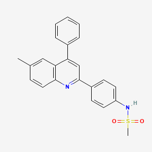 molecular formula C23H20N2O2S B3507204 N-[4-(6-methyl-4-phenyl-2-quinolinyl)phenyl]methanesulfonamide 