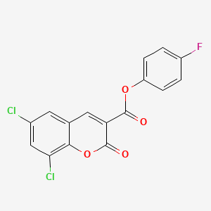 molecular formula C16H7Cl2FO4 B3507220 4-fluorophenyl 6,8-dichloro-2-oxo-2H-chromene-3-carboxylate 
