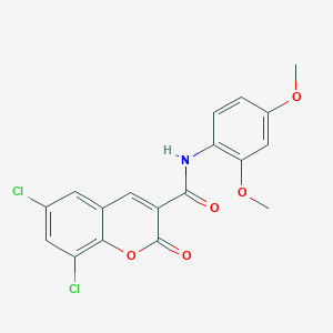 molecular formula C18H13Cl2NO5 B3507242 6,8-dichloro-N-(2,4-dimethoxyphenyl)-2-oxo-2H-chromene-3-carboxamide 