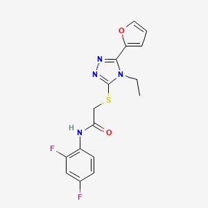 molecular formula C16H14F2N4O2S B3507263 N-(2,4-difluorophenyl)-2-{[4-ethyl-5-(2-furyl)-4H-1,2,4-triazol-3-yl]thio}acetamide CAS No. 573931-40-5