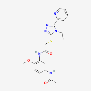 molecular formula C20H22N6O3S B3507276 N-[5-(acetylamino)-2-methoxyphenyl]-2-{[4-ethyl-5-(2-pyridinyl)-4H-1,2,4-triazol-3-yl]thio}acetamide CAS No. 578735-59-8