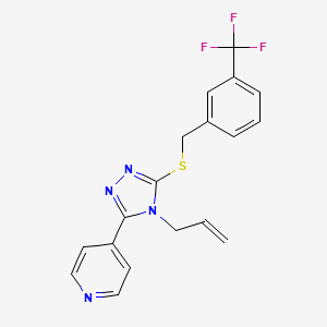 molecular formula C18H15F3N4S B3507283 4-(4-allyl-5-{[3-(trifluoromethyl)benzyl]thio}-4H-1,2,4-triazol-3-yl)pyridine 