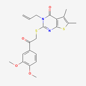 molecular formula C21H22N2O4S2 B3507288 3-allyl-2-{[2-(3,4-dimethoxyphenyl)-2-oxoethyl]thio}-5,6-dimethylthieno[2,3-d]pyrimidin-4(3H)-one 