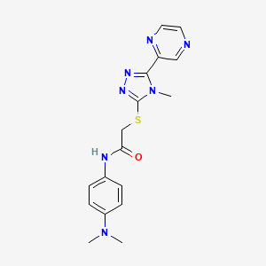 molecular formula C17H19N7OS B3507310 N-[4-(dimethylamino)phenyl]-2-{[4-methyl-5-(2-pyrazinyl)-4H-1,2,4-triazol-3-yl]thio}acetamide 