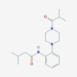 molecular formula C19H29N3O2 B350732 3-methyl-N-[2-[4-(2-methylpropanoyl)piperazin-1-yl]phenyl]butanamide CAS No. 862676-70-8