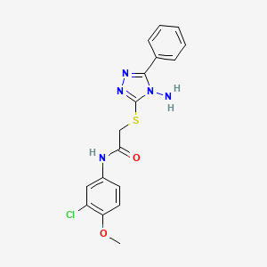 2-[(4-amino-5-phenyl-4H-1,2,4-triazol-3-yl)thio]-N-(3-chloro-4-methoxyphenyl)acetamide