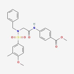molecular formula C25H26N2O6S B3507340 methyl 4-({N-benzyl-N-[(4-methoxy-3-methylphenyl)sulfonyl]glycyl}amino)benzoate 