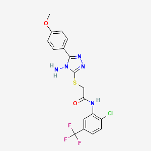 molecular formula C18H15ClF3N5O2S B3507346 2-{[4-amino-5-(4-methoxyphenyl)-4H-1,2,4-triazol-3-yl]thio}-N-[2-chloro-5-(trifluoromethyl)phenyl]acetamide 