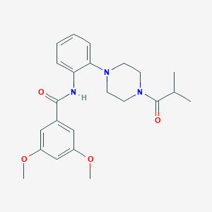 molecular formula C23H29N3O4 B350735 3,5-dimethoxy-N-{2-[4-(2-methylpropanoyl)piperazin-1-yl]phenyl}benzamide CAS No. 792947-34-3