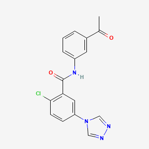 molecular formula C17H13ClN4O2 B3507352 N-(3-acetylphenyl)-2-chloro-5-(4H-1,2,4-triazol-4-yl)benzamide 