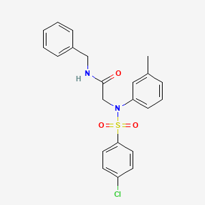 molecular formula C22H21ClN2O3S B3507356 N~1~-benzyl-N~2~-[(4-chlorophenyl)sulfonyl]-N~2~-(3-methylphenyl)glycinamide 