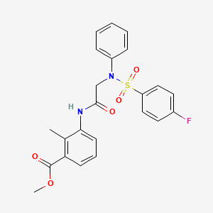 molecular formula C23H21FN2O5S B3507367 methyl 3-({N-[(4-fluorophenyl)sulfonyl]-N-phenylglycyl}amino)-2-methylbenzoate 