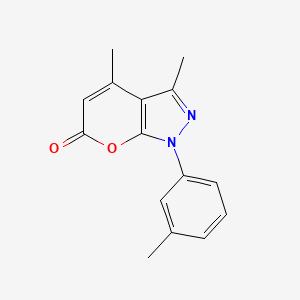 molecular formula C15H14N2O2 B3507368 3,4-dimethyl-1-(3-methylphenyl)pyrano[2,3-c]pyrazol-6(1H)-one 