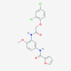 molecular formula C20H16Cl2N2O5 B350738 N-(3-{[(2,4-dichlorophenoxy)acetyl]amino}-4-methoxyphenyl)-2-furamide CAS No. 797777-38-9