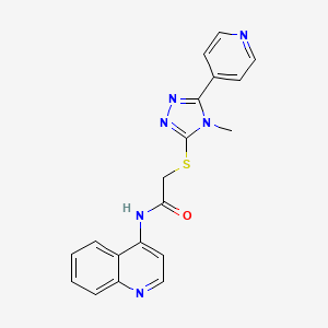 molecular formula C19H16N6OS B3507382 2-{[4-methyl-5-(4-pyridinyl)-4H-1,2,4-triazol-3-yl]thio}-N-4-quinolinylacetamide 