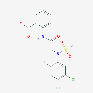 molecular formula C17H15Cl3N2O5S B3507389 methyl 2-{[N-(methylsulfonyl)-N-(2,4,5-trichlorophenyl)glycyl]amino}benzoate 